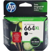 Cartucho de tinta HP 664XL preto 8.5ml de alto rendimento - Advantage original HP