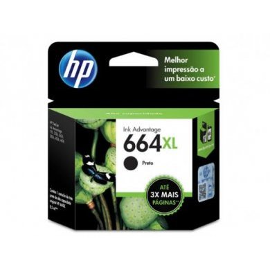 F6V31AB Cartucho de tinta HP 664XL preto 8.5ml