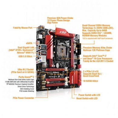 FATAL1TY.X99M.KILLER Placa Mãe ASRock LGA 2011-v3 Intel X99M