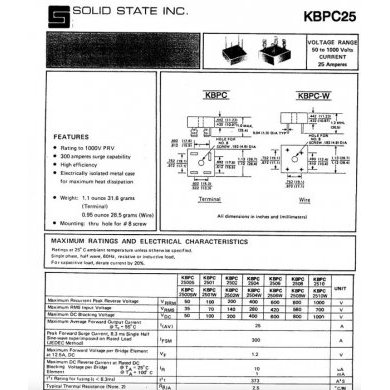 FB2504 Kit 10x ponte retificadora 25A 1000V KBPC2504N