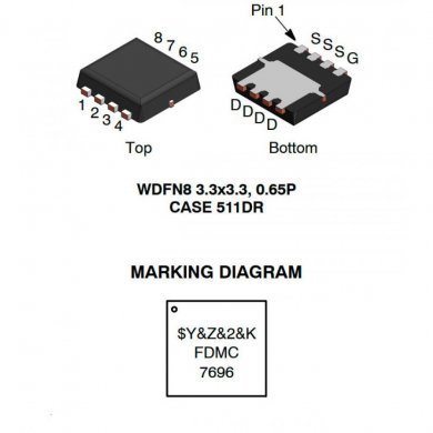 FDMC7696 Mosfet N-Channel POWER TRENCH 30V 12A WDFN8