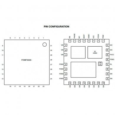 FDMF3035 kit 5x FDMF 3055 PMIC SPS Module PQFN31 5x5mm