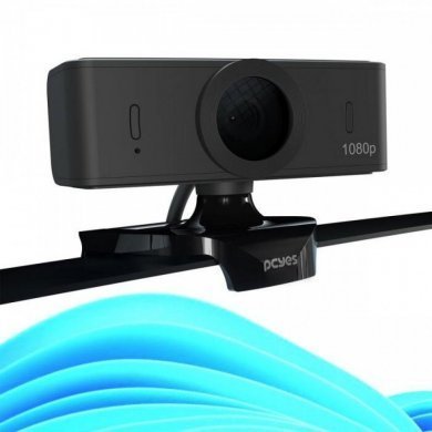 PCYES Webcam Raza Full HD 1080p USB 2.0 preto