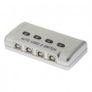 Hub 4 portas Usb-A/B 2.0 Automático 2 cabos USB A/B