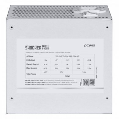Pcyes Fonte Shocker 500W Full Modular White Ghost