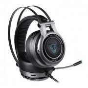 Motospeed Headset Gamer H18 Cinza 7.1 Virtual Driver de 50mm Com Led Azul USB Plug and Play