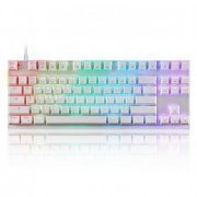 Foto de FMSTC0101BRO Motospeed Teclado Mecanico Gamer CK82 USB Cor Branco Backlight RGB Switch Outemu Azul Layo