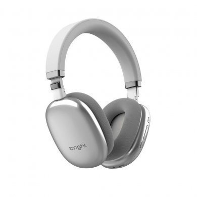 FN587 Bright Headphone Pilot Bluetooth 5.1 Prata e Branco