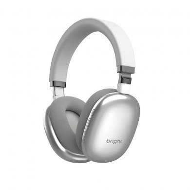 Bright Headphone Pilot Bluetooth 5.1 Prata e Branco