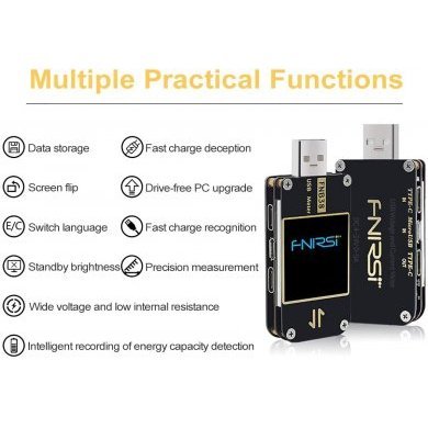 Medidor de Corrente Tensão USB DC 4-24V 0-5A