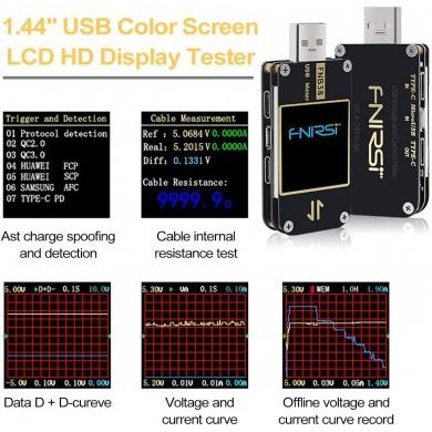 Medidor de Corrente Tensão USB DC 4-24V 0-5A