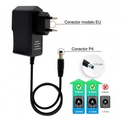 FONTE5V2AP4 Fonte de alimentação 5V 2A conector P4 bivolt
