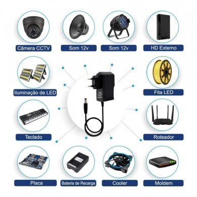 Fonte de alimentação 5V 2A conector P4 bivolt