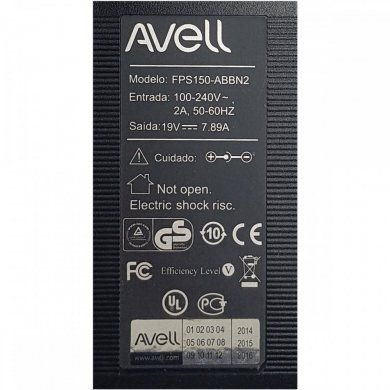 FPS150-ABBN2 Fonte original Avell 19V 7.89A 150W 5.5x2.5mm
