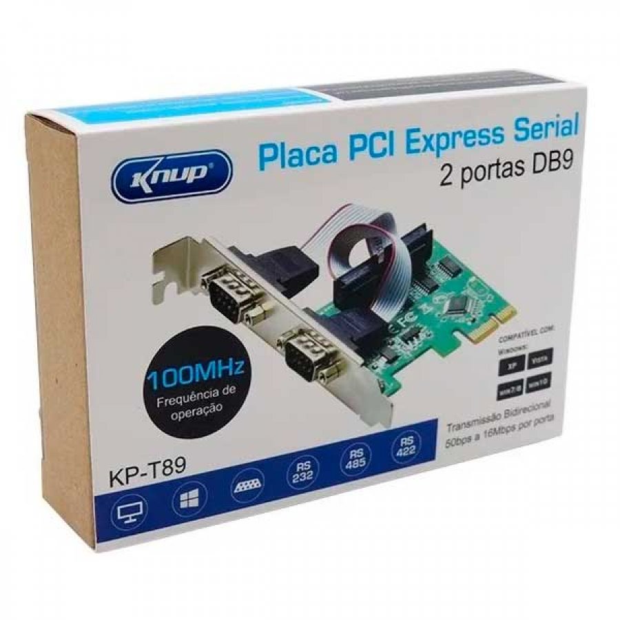 FPSS-02 KNUP PLACA 2 SERIAIS DB09 PCI-Express x1