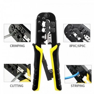 Crimpador para Cabo de Rede RJ45 RJ11 RJ12