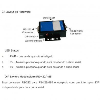 Flexport conversor Serial RS232 para RS422/485