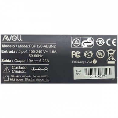 FSP120-ABBN2 Fonte carregador original Avell 120W 19V 6.23A