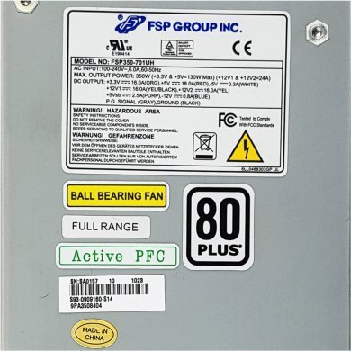 FSP350-701UH Fonte 1U FSP Group 350W 80 PLus Server PFC ativo