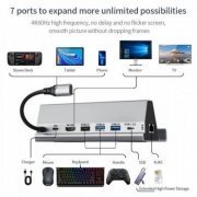 Docking station 7x1 para Nintendo Switch e DEX Possui suporte para Windows, MacOS, iOS, Linux e Android