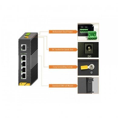 Flexport Switch Industrial 5 Portas gigabit POE+