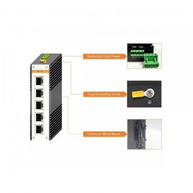Flexport Switch Industrial 5 Portas Fast Ethernet