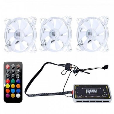 Revenger kit 3x fan 120mm RGB com controladora branco