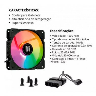 G-VR339 Revenger cooler FAN 120mm com LED RGB para PC