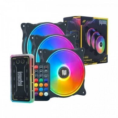 G-VR346K Revenger kit 3x fan 120mm RGB com controladora preto