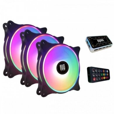 Revenger kit 3x fan 120mm RGB com controladora preto