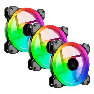 Revenger kit 3x fan 120mm RGB com controladora preto