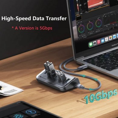 Yottamaster Hub USB-C, 3x USB-A, 1x TF, 1x MicroSD