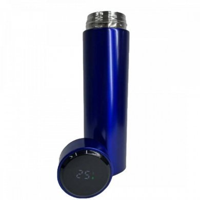 GAR-TERMICA-AZL Garrafa térmica 500mL inox com termômetro azul