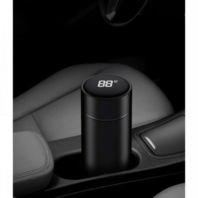 GAR-TERMICA-PTO Garrafa térmica 500mL inox com termômetro preta