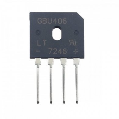GBU406 Ponte Retificadora 600V 4A (Regua com 20 unidades)