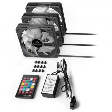 GC-F006 Redragon Cooler Fan RGB Kit com 3 Unidades