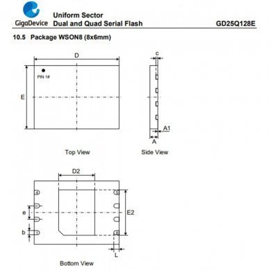 Kit 3x Ci de Bios 25R128EYIG 128Mbit WSON-8 NOR Flash