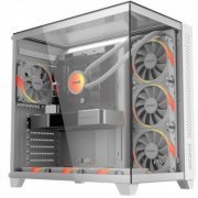 Pcyes gabinete gamer Forcefield Max White Ghost Mid tower frontal e lateral em vidro temperado (não acompanha 