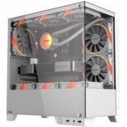 Pcyes gabinete gamer Forcefield TWR White Ghost Mid tower frontal e lateral em vidro temperado (não acompanha 