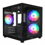Vinik gabinete aquario G-Cube preto vidro temperado acompanha 3 fans RGB