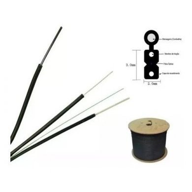 GJYXCH Cabo de Fibra Óptica 2 F.O Ftth Drop 1KM