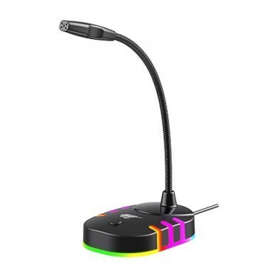 GK58B Havit Microfone de Mesa Gamer LED RGB USB