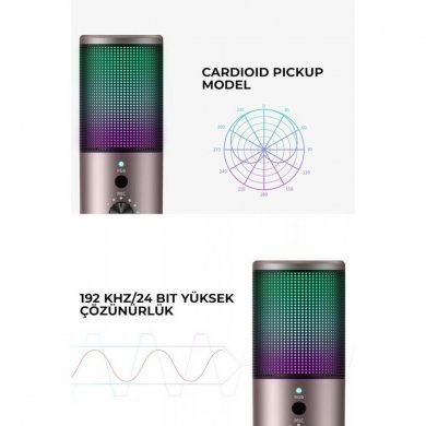 Havit microfone Gamernote USB RGB redução de ruído