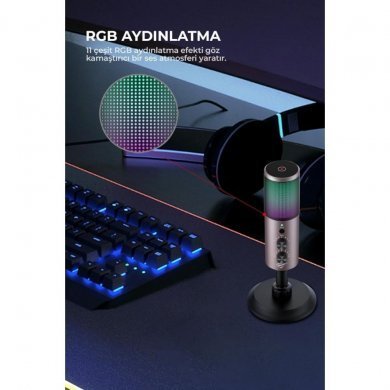 Havit microfone Gamernote USB RGB redução de ruído