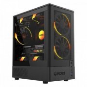Pcyes gabinete gamer Kauri Black Vulcan mid tower lateral em vidro temperado (não acompanha coolers)