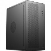 Fortrek gabiente GO22 Premium m-ATX mid tower preto frontal com 1x USB-C, 1x USB 3.0, 1x USB 2.0, 1x Jack P3