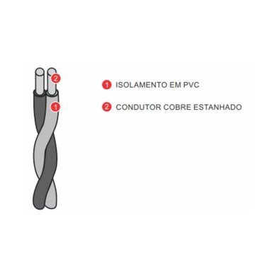 GP000076 GPCabos cabo jumper FDG 2x0.50mm preto e laranja 500 metros