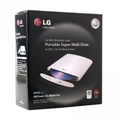 Gravador de DVD Externo LG GP08NU20, Portátil com Entrada USB 2.