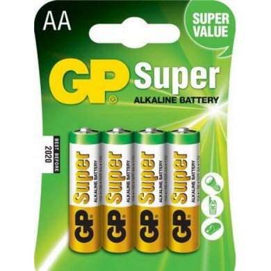GP15A-2U4 GP Batteries Pilha Alcalina GP AA LR6 1.5V (4 unid)