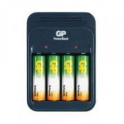 GP Batteries Carregador de Pilhas GP EkoPower Compativel com pilhas AA e AAA, Acompanha 4 pilhas AA